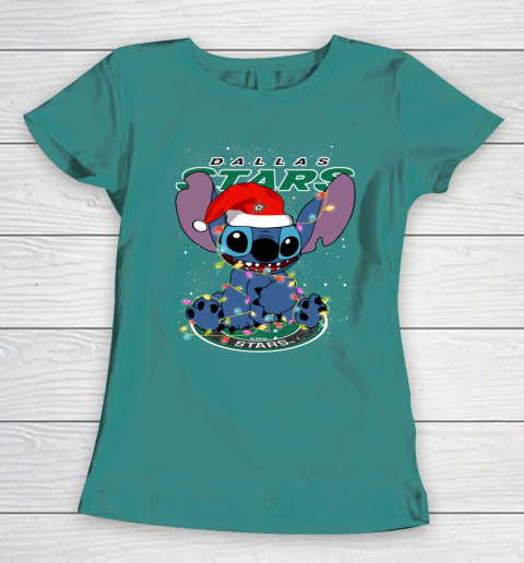 Dallas Stars NHL Hockey noel stitch Christmas Women's T-Shirt 10