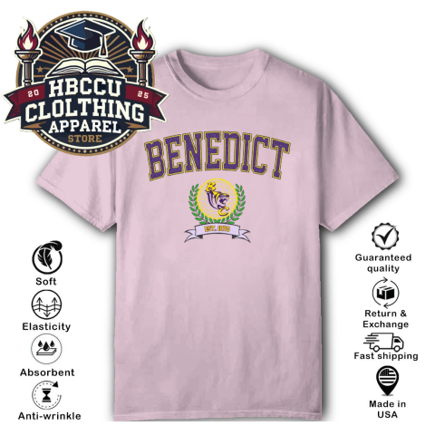 Benedict College Tigers HBCU T-Shirt lj7w benedict college tigers hbcu classic t shirt 2 front light pink HBCU Clothing Apparel