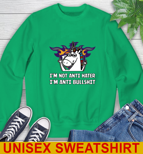 Phoenix Suns NBA Basketball Unicorn I'm Not Anti Hater I'm Anti Bullshit Sweatshirt 6