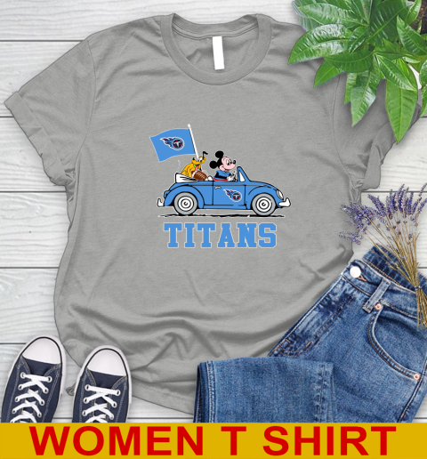 NFL Football Tennessee Titans Pluto Mickey Driving Disney Shirt Women's T-Shirt 11