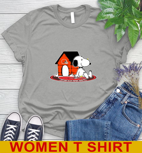 NFL Football Cleveland Browns Snoopy The Peanuts Movie Shirt Women's T-Shirt 11