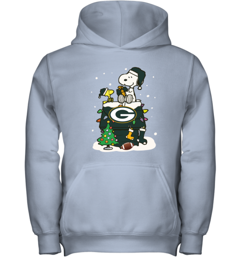 A Happy Christmas With Green Bay Packers Snoopy Youth Hoodie
