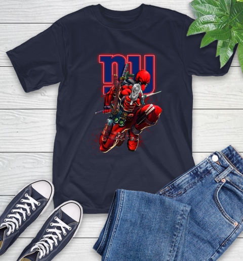 NFL Deadpool Marvel Comics Sports Football New York Giants T-Shirt 4