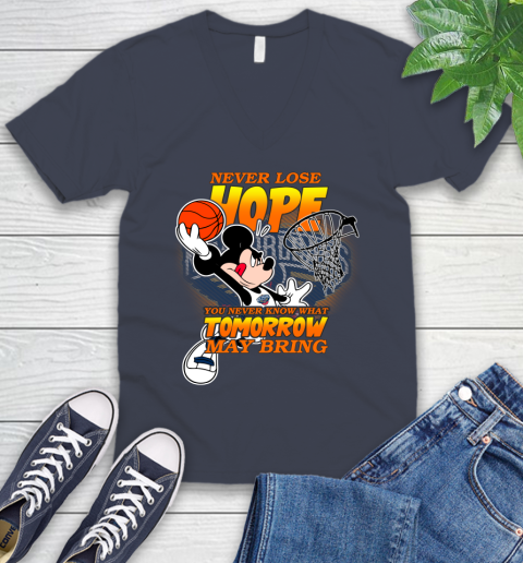 New Orleans Pelicans NBA Basketball Mickey Disney Never Lose Hope V-Neck T-Shirt 8