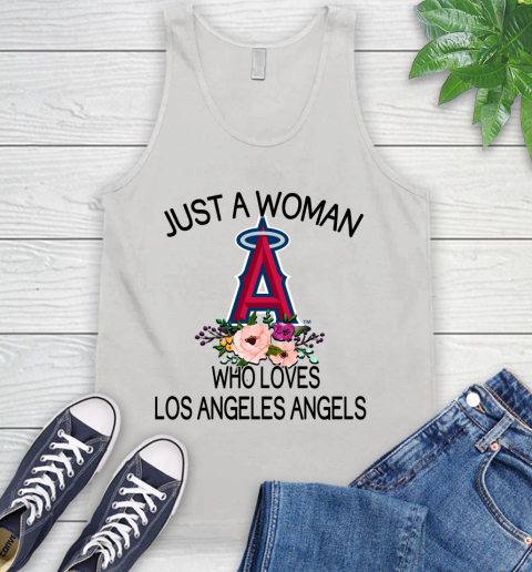 MLB Just A Woman Who Loves Los Angeles Angels Baseball Sports Tank Top