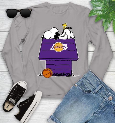 Los Angeles Lakers NBA Basketball Snoopy Woodstock The Peanuts Movie Youth Long Sleeve 5