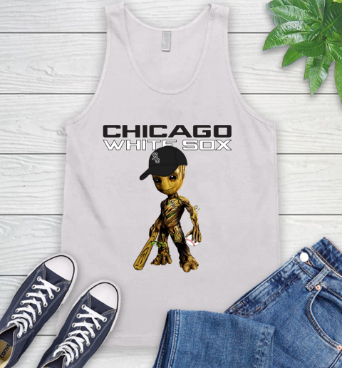 MLB Chicago White Sox Groot Guardians Of The Galaxy Baseball Tank Top