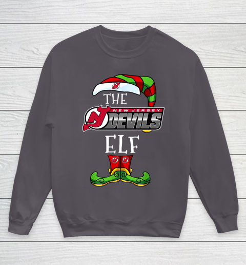 New Jersey Devils Christmas ELF Funny NHL Youth Sweatshirt 5
