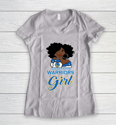 Golden State Warriors Girl NBA Women's V-Neck T-Shirt 2