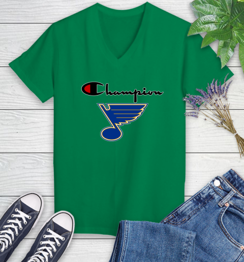 NHL Hockey St.Louis Blues Champion Shirt Women's V-Neck T-Shirt 3
