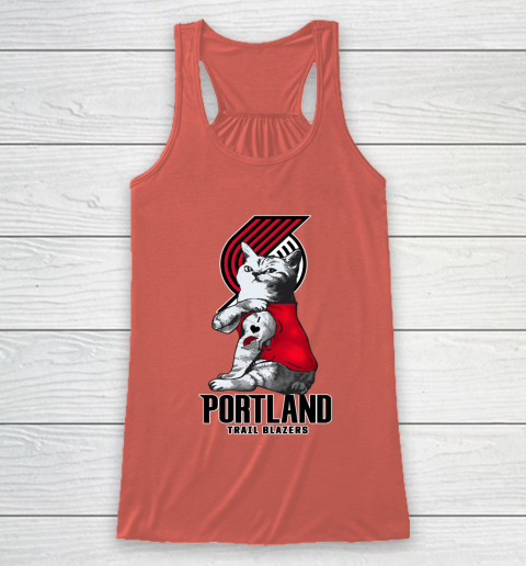 NBA Basketball My Cat Loves Portland Trail Blazers Racerback Tank 3