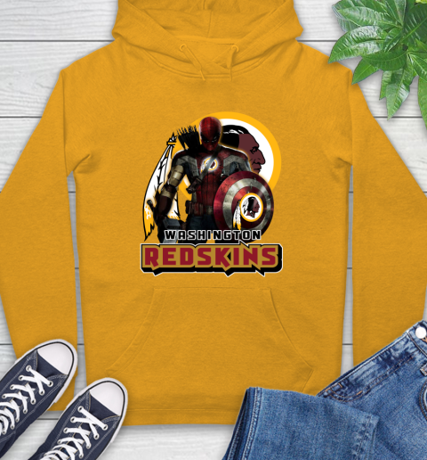 NFL Captain America Thor Spider Man Hawkeye Avengers Endgame Football Washington Redskins Hoodie 3