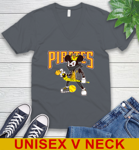 Pittsburgh Pirates MLB Baseball Mickey Peace Sign Sports V-Neck T-Shirt 5