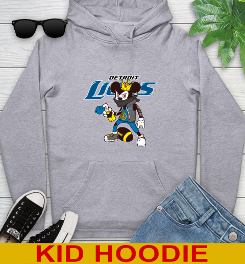 Detroit Lions NFL Football Mickey Peace Sign Sports Youth Hoodie 6