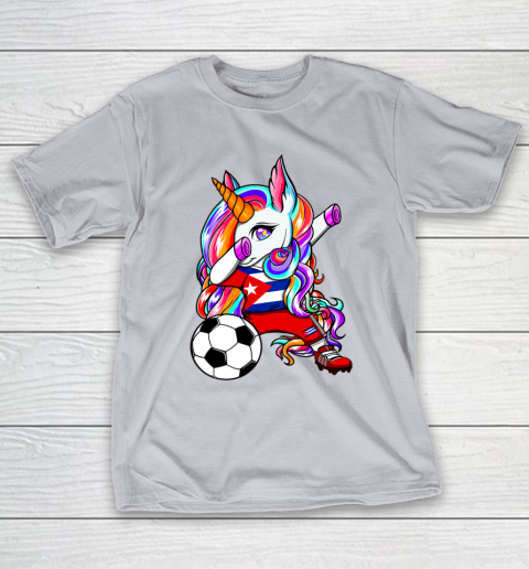 Dabbing Unicorn Cuba Soccer Fans Jersey Cuban Football Lover T-Shirt 18