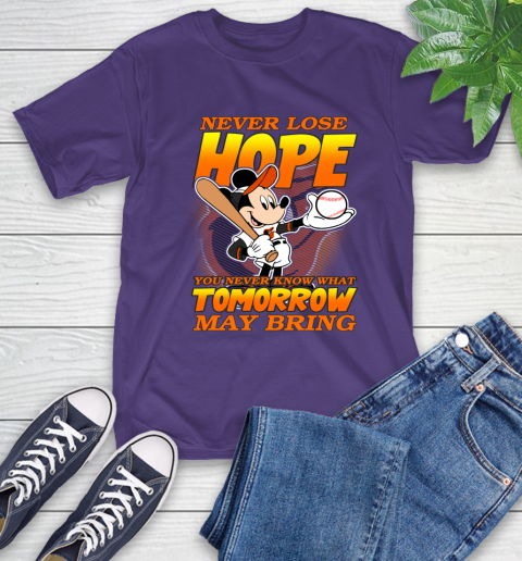 Baltimore Orioles MLB Baseball Mickey Disney Never Lose Hope T-Shirt 5