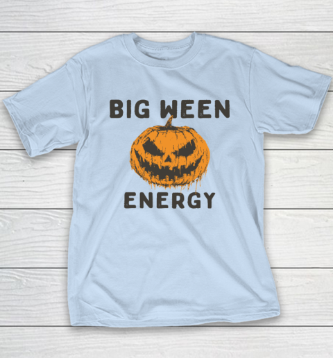 Halloween Pumpkin Head Big Ween Energy Spooky Youth T-Shirt 5