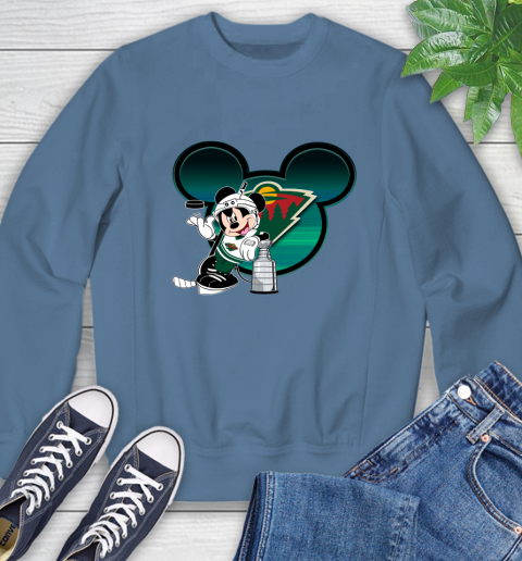 NHL Minnesota Wild Stanley Cup Mickey Mouse Disney Hockey T Shirt Sweatshirt 7