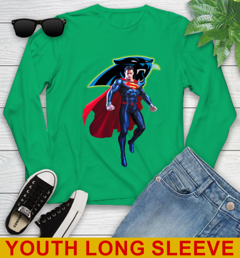 NFL Superman DC Sports Football Carolina Panthers Youth Long Sleeve 7