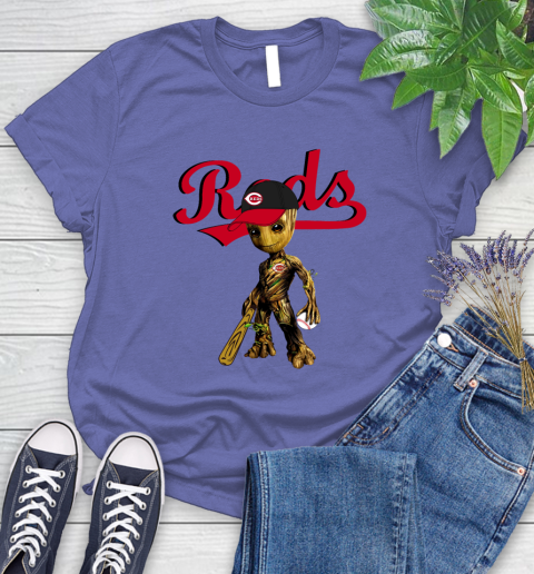 MLB Cincinnati Reds Groot Guardians Of The Galaxy Baseball Women's T-Shirt 11