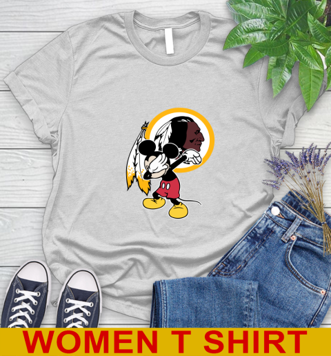 Washington Redskins NFL Football Dabbing Mickey Disney Sports Women's T-Shirt