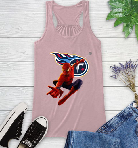 NFL Spider Man Avengers Endgame Football Tennessee Titans Racerback Tank 11