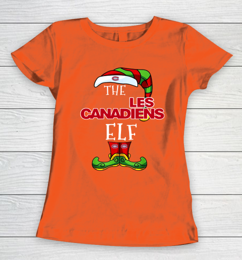 Montreal Canadiens Christmas ELF Funny NHL Women's T-Shirt 3