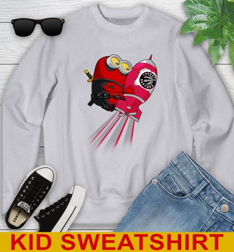 NBA Basketball Toronto Raptors Deadpool Minion Marvel Shirt Youth Sweatshirt 3