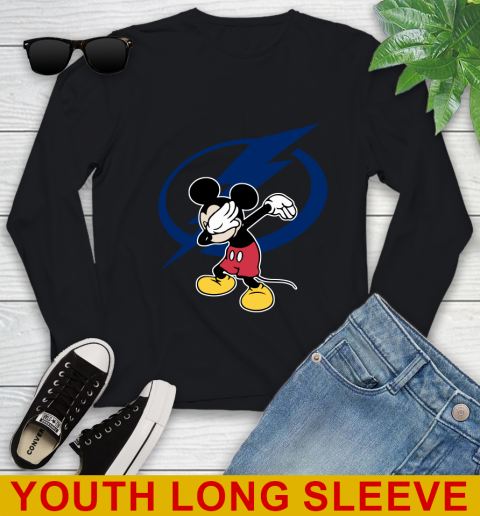 Tampa Bay Lightning NHL Hockey Dabbing Mickey Disney Sports Youth Long Sleeve 2