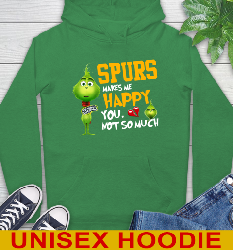 NBA San Antonio Spurs Makes Me Happy You Not So Much Grinch Basketball Sports Hoodie 8