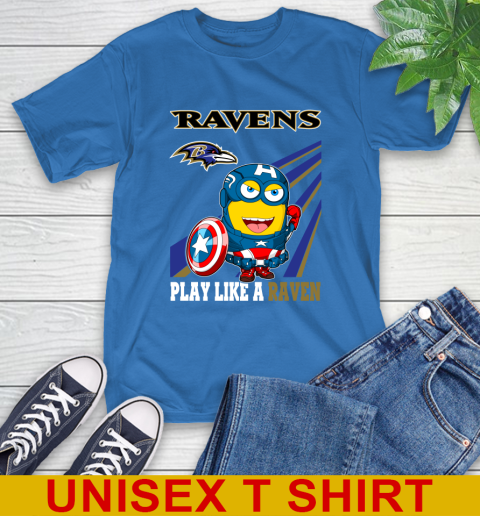 NFL Football Baltimore Ravens Captain America Marvel Avengers Minion Shirt T-Shirt 11