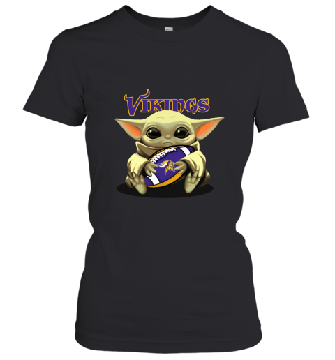 Baby Yoda Loves The Minnesota Vikings Star Wars NFL Women's T-Shirt