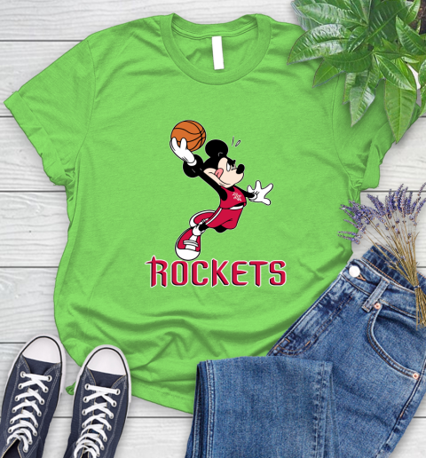 NBA Basketball Houston Rockets Cheerful Mickey Mouse Shirt Women's T-Shirt 10