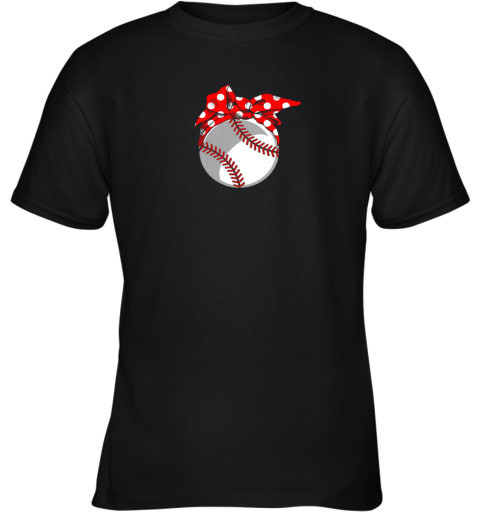 Baseball Sport Mom Red Polka Dot Bandana Youth T-Shirt