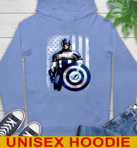 Tampa Bay Lightning NHL Hockey Captain America Marvel Avengers American Flag Shirt Hoodie 11