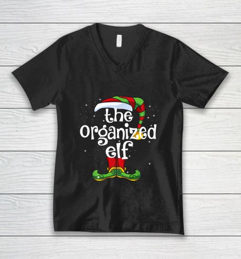 Organized Elf Family Matching Christmas Group Gift Pajama V-Neck T-Shirt