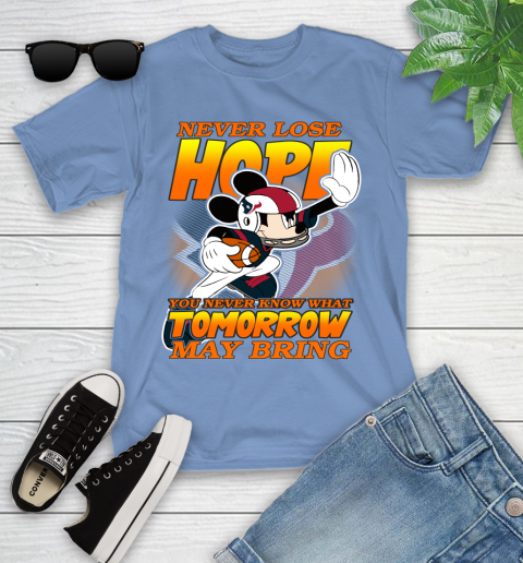 Houston Texans NFL Football Mickey Disney Never Lose Hope Youth T-Shirt 15