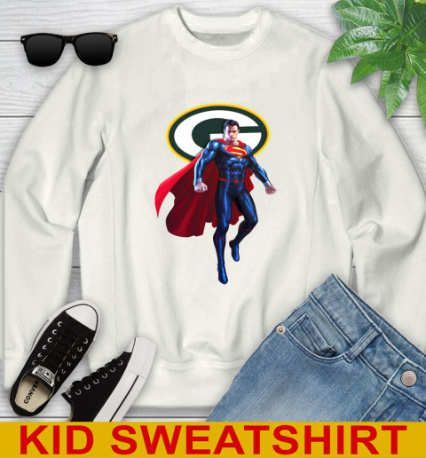 NFL Superman DC Sports Football Green Bay Packers Youth Sweatshirt