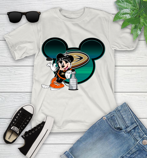 NHL Anaheim Ducks Stanley Cup Mickey Mouse Disney Hockey T Shirt Youth T-Shirt 12