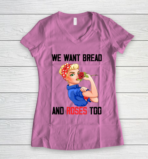 We Want Bread And Roses Too Shirt Women's V-Neck T-Shirt 8