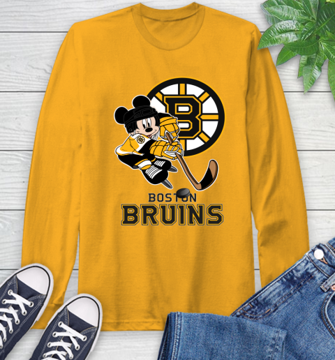 NHL Boston Bruins Mickey Mouse Disney Hockey T Shirt Long Sleeve T-Shirt 3