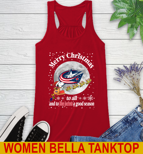 Columbus Blue Jackets Merry Christmas To All And To Blue Jackets A Good Season NHL Hockey Sports Racerback Tank 4