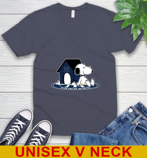 MLB Baseball New York Yankees Snoopy The Peanuts Movie Shirt V-Neck T-Shirt 8