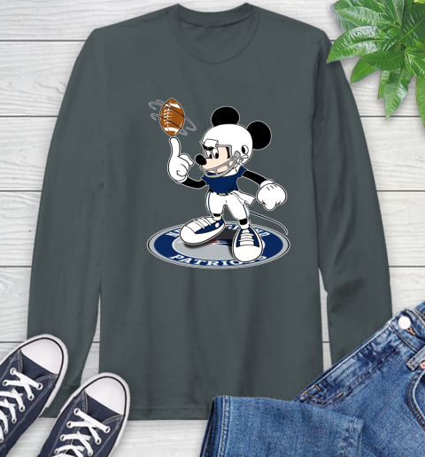 NFL Football New England Patriots Cheerful Mickey Disney Shirt Long Sleeve T-Shirt 7