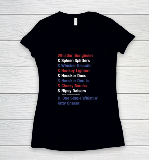 Whistlin' Bungholes & Cherry Bombs Joe Dirt Fireworks Women's V-Neck T-Shirt
