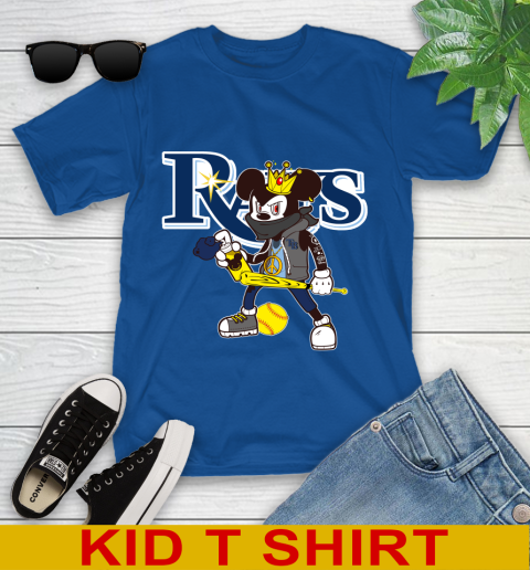 Tampa Bay Rays MLB Baseball Mickey Peace Sign Sports Youth T-Shirt 9