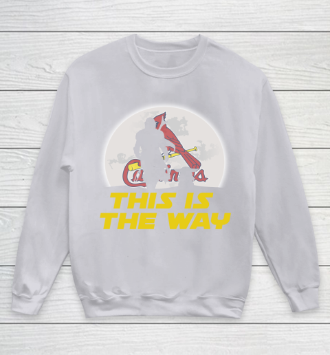 St.Louis Cardinals MLB Baseball Star Wars Yoda And Mandalorian This Is The Way Youth Sweatshirt 3