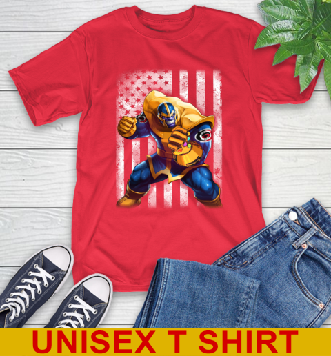 NHL Hockey Carolina Hurricanes Thanos Marvel American Flag Shirt T-Shirt - Image 13