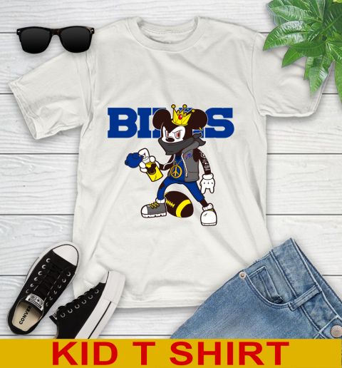 Buffalo Bills NFL Football Mickey Peace Sign Sports Youth T-Shirt