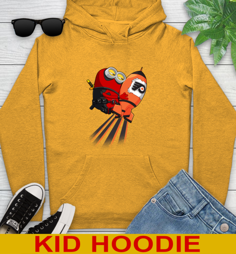 NHL Hockey Philadelphia Flyers Deadpool Minion Marvel Shirt Youth Hoodie 2